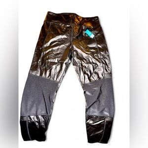 Walk Pop NWT Faux Leather Black High-Rise Leggings with Elastic Ankle, Size L